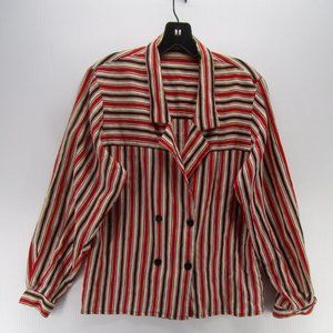 Striped Red and Black Women's Top